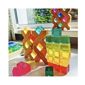 Translucent Dice Acrylic Cube Board Game Kid DIY Fun and Teaching Unit Block Educational Counting Toy