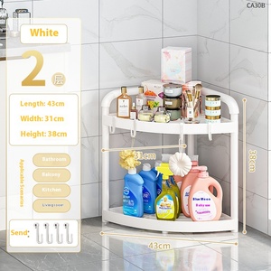Estante de Almacenamiento para Baño en Forma de Esquina |   Organizador Independiente de 4 Niveles, Sin Perforaciones, Multiusos para Ducha, Cocina y Dormitorio - Product Image 6