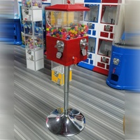 Distributeur de bonbons commercial en gros, machine à bonbons à 4 compartiments, distributeur de boules de gomme avec support rond