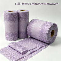 Rouleau de tissu non tissé en PP gaufré à motif floral imprimé sur mesure pour le textile de maison