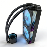 Vente en gros de refroidisseur d'eau liquide de 240 mm, grand volume d'air, refroidissement par eau du processeur, refroidisseur d'eau AIO pour PC de jeu