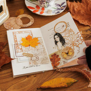 Paquete de 37 hojas/paquete de material Serie de observación de hojas caídas Juego de collage de decoración de diario temático de hojas caídas - Product Image 3