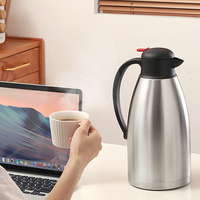 2L Teko Kopi Air Teh Teko Susu Dispenser Ketel 68Oz Termos Baja Tahan Karat Teko Kopi Berdinding Ganda Termos Vakum