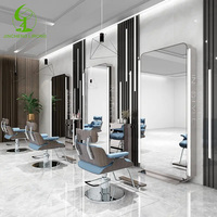 Miroir de Barbier Européen Jincheng avec Éclairage LED Moderne, Installation Simple, Idéal pour Hôtels et Salons de Coiffure