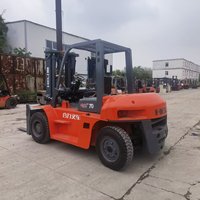 Chariot élévateur diesel d'occasion Heli CPCD70 7 tonnes, mât 2 m, 3 m, 4,5 m, 5 m avec déplaceur latéral et positionneur de fourches pour entrepôt, stock disponible