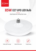 Ampoule LED UFO 30W/40W/50W Ultra-fine en plastique, culot E27, économe en énergie, garantie OEM de 3 ans