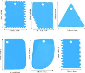 Lot de 3 spatules à pâtisserie en silicone bleues, outils de lissage personnalisés pour gâteaux et glaçages, racloir en silicone pour la pâtisserie - Product Image 2