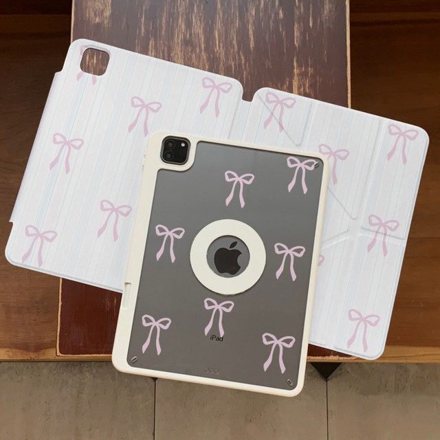 Korean-style pink Bow Accessory for iPad Air 7/11 Tablet protection case Air Magnetic Separation Pro 13 with Pen Slot