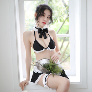 Set di Lingerie Sexy da Cameriera di Alta Qualità, Uniforme Morbida con Gonna Corta, 6 Pezzi - Product Image 5