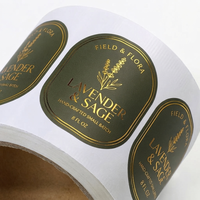 Étiquettes de bouteille de vin en papier texturé écologique, personnalisées avec estampage à chaud en feuille d'or, autocollants pour flacons de parfum