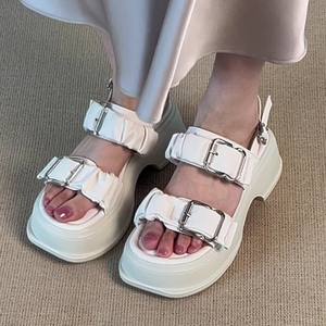 En Stock, Sandalias Romanas con Plataforma para Mujer, Elegantes, Verano 2026, Combinables con Todo, Tacón Alto Antideslizante, Calzado de Playa - Product Image 4