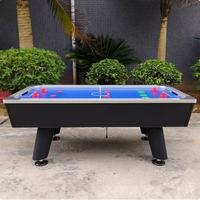 Table de hockey sur air de 8 pieds pour salle de jeux à domicile avec marqueur électronique, pieds réglables, surface ignifuge, certifiée CE, ventilateur