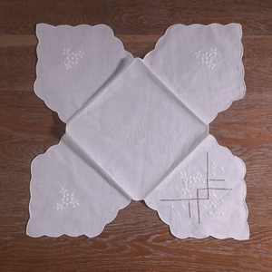 N140 Maison Hôtel Restaurant Décoration de table 18 "x 18" Couverture de pain <span class=keywords><strong>Broderie</strong></span> Fil dessiné Travail Blanc Ramie Coton Toast Couverture - Product Image 2