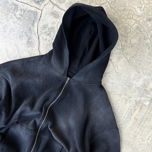 Manufacturers Clothing Custom Waffle Thermal Hoodie Oversized Heavy <b>Zip</b> <b>up</b> <b>Jackets</b> Sun Faded Waffle Hoodies for Men - Product Image 3