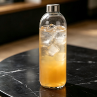 Bouteilles en verre vides en gros 500ml/750ml/1000ml - Design élégant à large ouverture pour le sport et les voyages avec bouchon à vis et sérigraphie