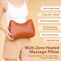 Coussin de massage corporel Shiatsu chauffant multifonctionnel en mousse à mémoire de forme vibrante portable 3D de luxe