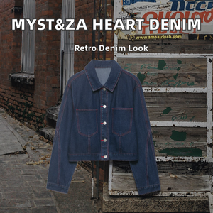 MYST&ZA Women's Vintage Eco-Friendly 2026 Summer New Fashionable Simple Versatile Pocket Short Denim Jacket Coat - Product Image 2