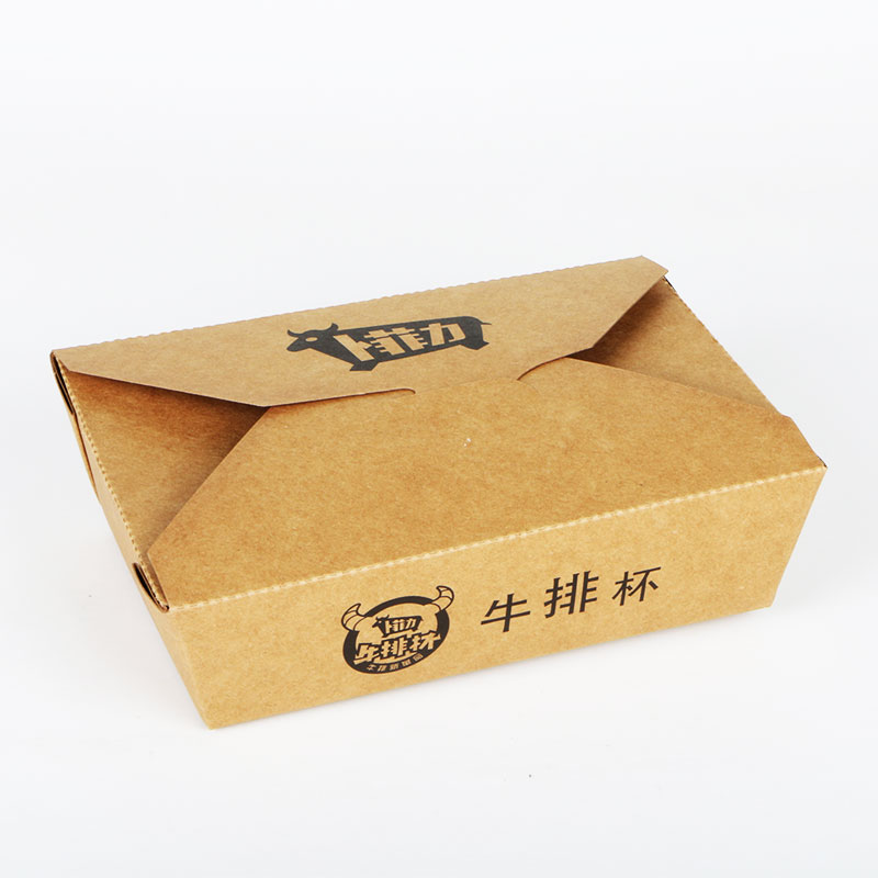 Custom printed Kraft disposable paper boxs for food paper packaging box take out box