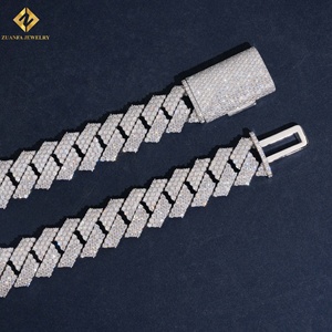 ZUANFA JEWELRY Moissanite <b>Statement</b> <b>Necklace</b> 925 Silver Rhodium Plated Geometric Design Unisex Luxury Party Jewelry - Product Image 2