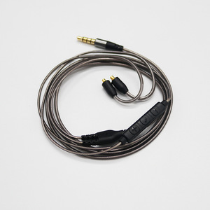 Detachable Three Button Headphone Cable 1.2m With Mic Adjustable Sound For Se215 425 535 846 Ue900 - Product Image 2