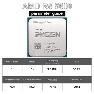 Nuevos CPUs en Bandeja R5 5600 R5 5500 3.5 GHz Procesador de 6 Núcleos y 12 Subprocesos 7NM L3=32M 100-000000927 Socket AM4 Sin Ventilador CPUs R5 5600 R - Product Image 5