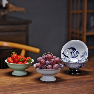 Plato de frutas de porcelana azul y blanca hecho a mano, estilo tradicional chino, tazón para aperitivos y té, para bodas y uso doméstico. - Product Image 4
