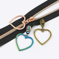 Meetee ZT916 Creative 5 # utilisé Pour Glissière En Nylon en forme de Coeur Alliage Pull Tab À Coudre Matériel Vêtement Zipper Curseur