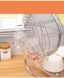 Égouttoir à vaisselle à 2 niveaux en acier inoxydable - Avec porte-bol, design spacieux, facile à nettoyer et à ranger dans la <span class=keywords><strong>cuisine</strong></span> ou près <span class=keywords><strong>de</strong></span> l'évier - Product Image 5