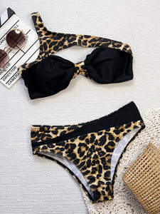 Conjunto de Bikini de Dos Piezas con Estampado de Leopardo, Sexy y Personalizado, Traje de Baño con Tiras en la Espalda - Product Image 5