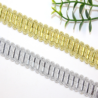 Garniture en dentelle guipure de luxe broderie rétro ruban coloré dentelle dorée ondulée accessoires vestimentaires