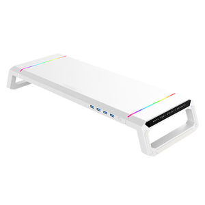 Nhà văn phòng Máy tính để bàn có thể gập lại chơi game đèn máy tính RGB <span class=keywords><strong>Monitor</strong></span> Riser đứng với USB Hub và ngăn kéo - Product Image 4