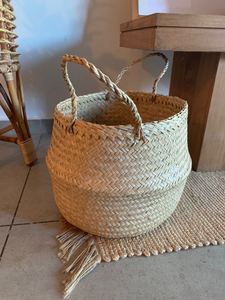 Woven Seagrass Belly <b>Basket</b> for Storage <b>Plant</b> <b>Pot</b> <b>Basket</b> and Laundry, Picnic and Grocery <b>Basket</b> - Product Image 4