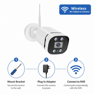 Système de caméra de sécurité WiFi 4CH 3MP pas cher avec enregistrement audio H.265 P2P, <span class=keywords><strong>kit</strong></span> de surveillance vidéo extérieur <span class=keywords><strong>IP</strong></span> Bullet CCTV NVR OEM - Product Image 5