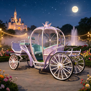 Carrito globo blanco de cuento de hadas con ruedas multirradio para decoración de escenas de bodas en jardines - Product Image 1