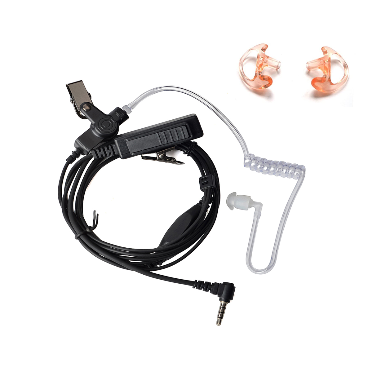 空气隐蔽声管对讲机耳机PTT麦克风与中等耳模1针宝丰BF-UV3R 2路收音机| Alibaba.com