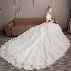 White Wedding Dress Ball Gown Sweetheart Neckline Empire Waist Vintage Style With Straps And Trail Tail 2026 Bridal Gown - Product Image 3