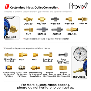 Regulador de Presión de Gas de Latón de Gran Caudal, 500 m³/h, Servicio Pesado, 6 MPa 25 MPa, para Argón, CO2, Oxígeno, Nitrógeno - Product Image 5
