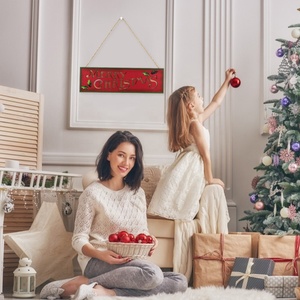 Colgante de madera con adornos navideños, letrero de luz LED para mesa, <span class=keywords><strong>Feliz</strong></span> <span class=keywords><strong>Navidad</strong></span>, LE - Product Image 6