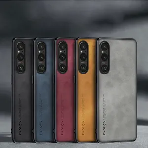 Pour <span class=keywords><strong>Sony</strong></span> <span class=keywords><strong>Xperia</strong></span> 1 VII étui en cuir d'agneau PU couverture de téléphone en Silicone mat pour <span class=keywords><strong>Xperia</strong></span> 1 VI 5 <span class=keywords><strong>IV</strong></span> <span class=keywords><strong>10</strong></span> V cadre souple coque arrière - Product Image 6