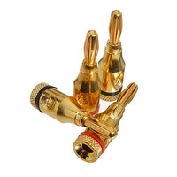 4mm 24k Plaqué Or Musique Haut-Parleur Câble Fil Broches Fiche Banane Connecteur