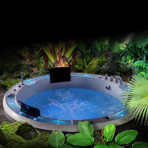 אמבטיות ספא אדן באיכות גבוהה משתמשות במדרגות מעץ אלון ספא אמבט ישיבה ג'קוזי אמבטיות טופרס יאקוצי ספא עגול פוטותרפיה - Product Image 2