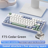 AULA F75 75% Customized Mechanical Keyboard Full Key Hot Swap 2.4 Wireless Three Mode Keyboard Gaming Mechanical Keyboard