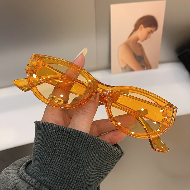 2 Pezzi Occhiali Da Sole Ovali Vintage – Anni 90 Occhio Di Gatto – Montatura Piccola UV400 Per Donna E Uomo