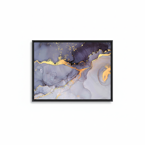 Elegant Purple and Gold Marble Canvas Print: Abstract Home Decor,<b>BLACK</b> <b>FRAMED</b> CANVAS - Product Image 2
