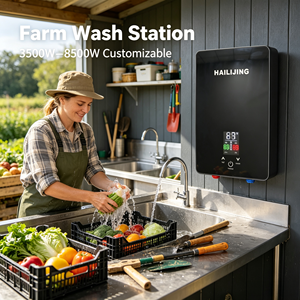 <span class=keywords><strong>Chauffe</strong></span>-<span class=keywords><strong>eau</strong></span> électrique instantané mural HAILIJING 5500W avec écran tactile, classe IPX4, vente en gros OEM - Product Image 6