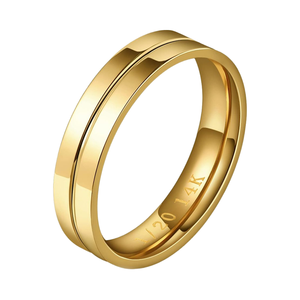 10k Yellow Gold Wave Band Thumb Ring - High Polish Minimalist Jewelry, Size 7 - View #2