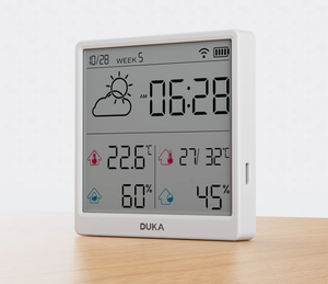 <span class=keywords><strong>Duke</strong></span> Indoor Smart Home Hoge Precisie Temperatuur-En Vochtigheidsmeter Oled Display Met Standaard Wifi-Connectiviteit Voor Hotels - Product Image 6