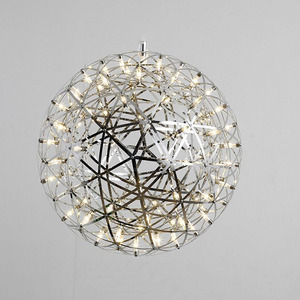 פלדה חתונה מודרנית פלדה סביב נצנוצץ-כדור הוביל נברשת מלון חנות תקרה קישוטי תלייה מנורת תליון - Product Image 5