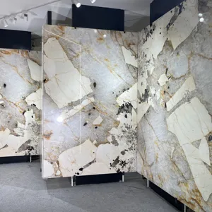 Brazil Cheap Quartzite Slabs Dining White Patagonia Pandora backlit Marble for villa decor