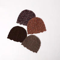 Nouveau Bonnet Femme 100% Laine Tricoté Ananas Ajoure Style Blogger Ajusté Design Niche Automne Hiver 2026